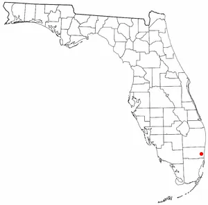 Florida dot map showing the location of Broadview Park.