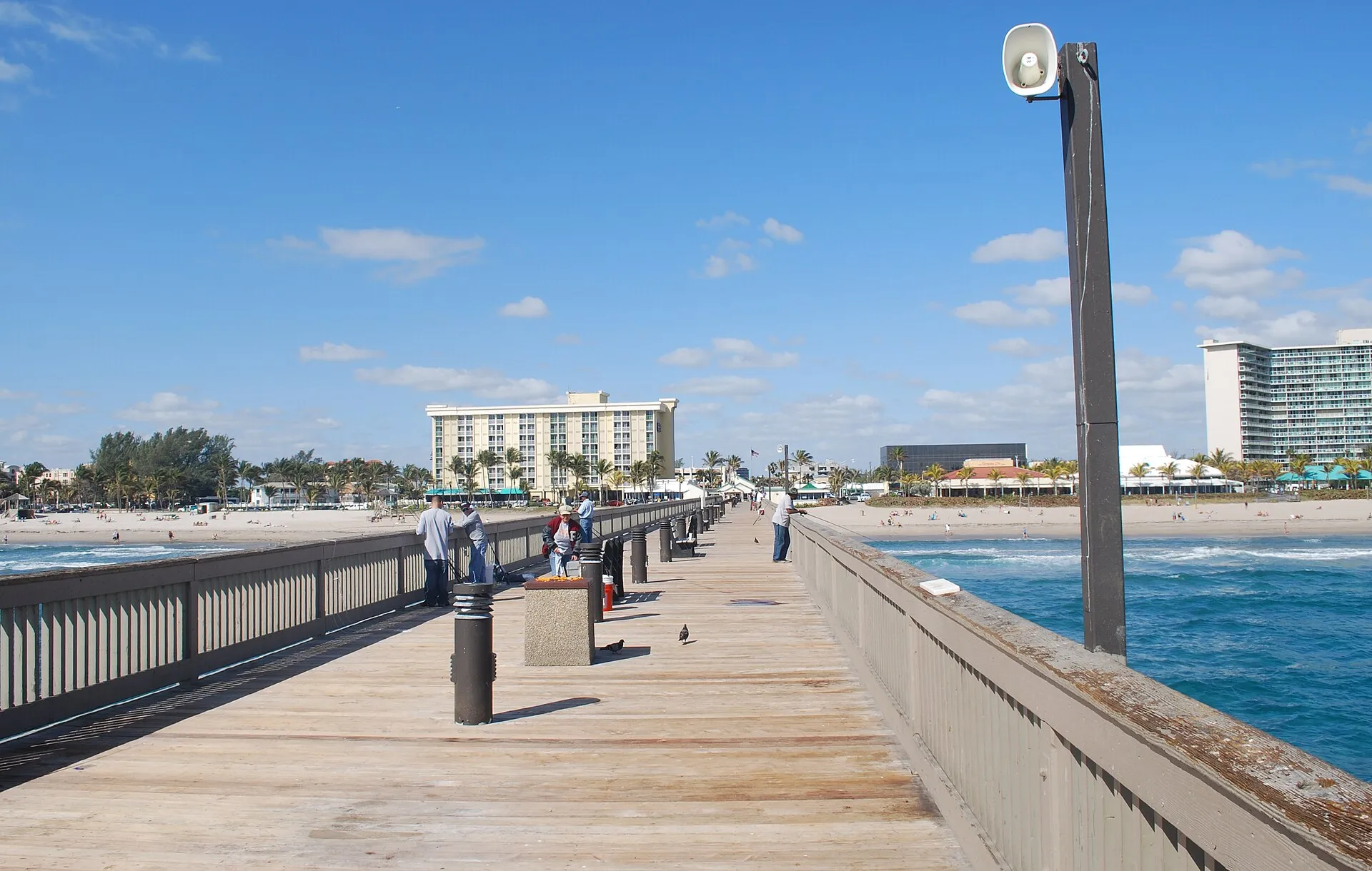 The Deerfield Beach, Florida pier looking ashore.