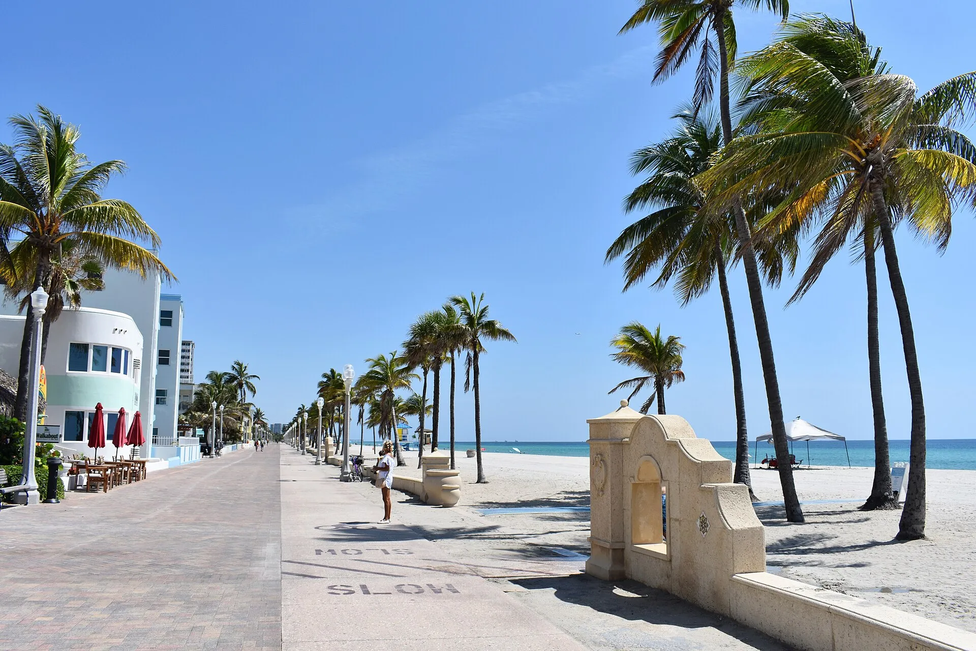 The boardwalk at Hollywood Beach.