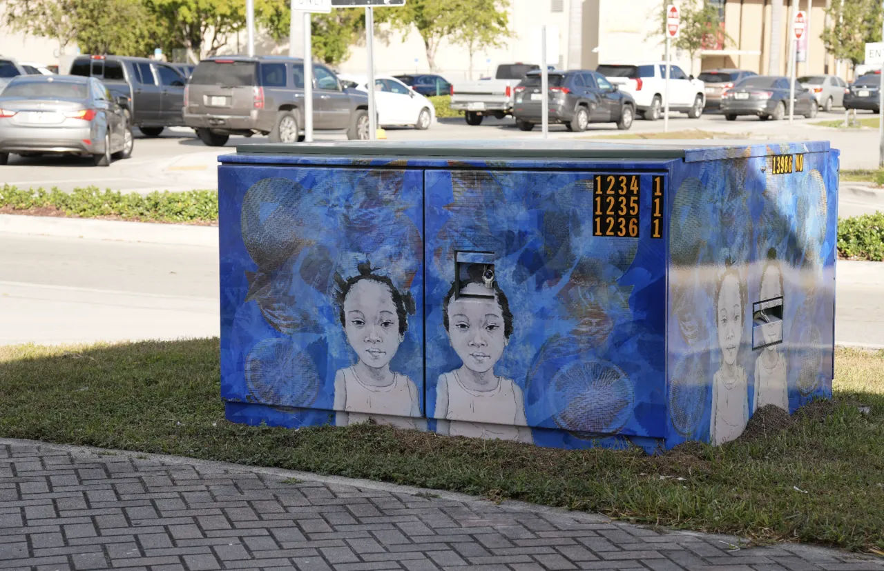 Homestead Art in Public Places utility box mural.