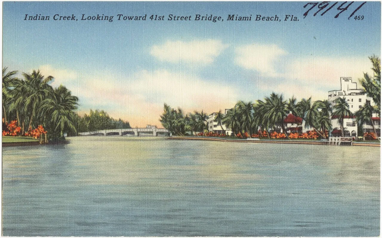 Indian Creek waterway looking toward 41st Street Bridge (Boston Public Library).