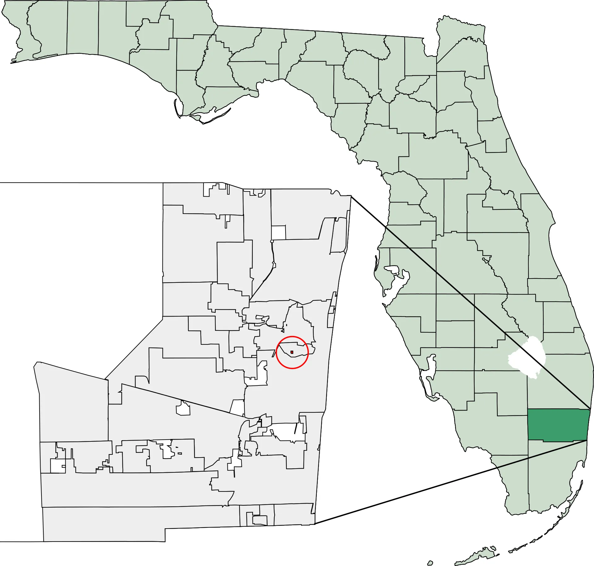 Florida locator map highlighting Lazy Lake.