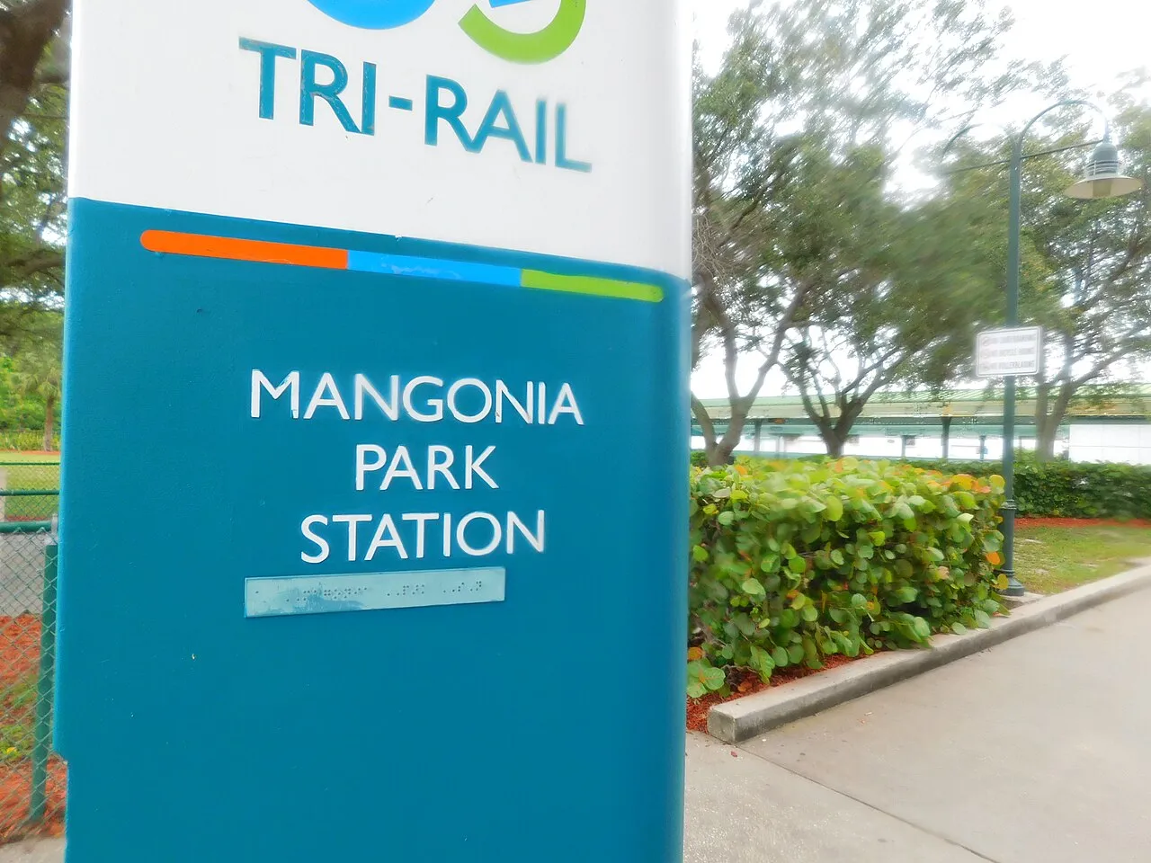 Mangonia Park station signs, Mangonia Park, Florida.