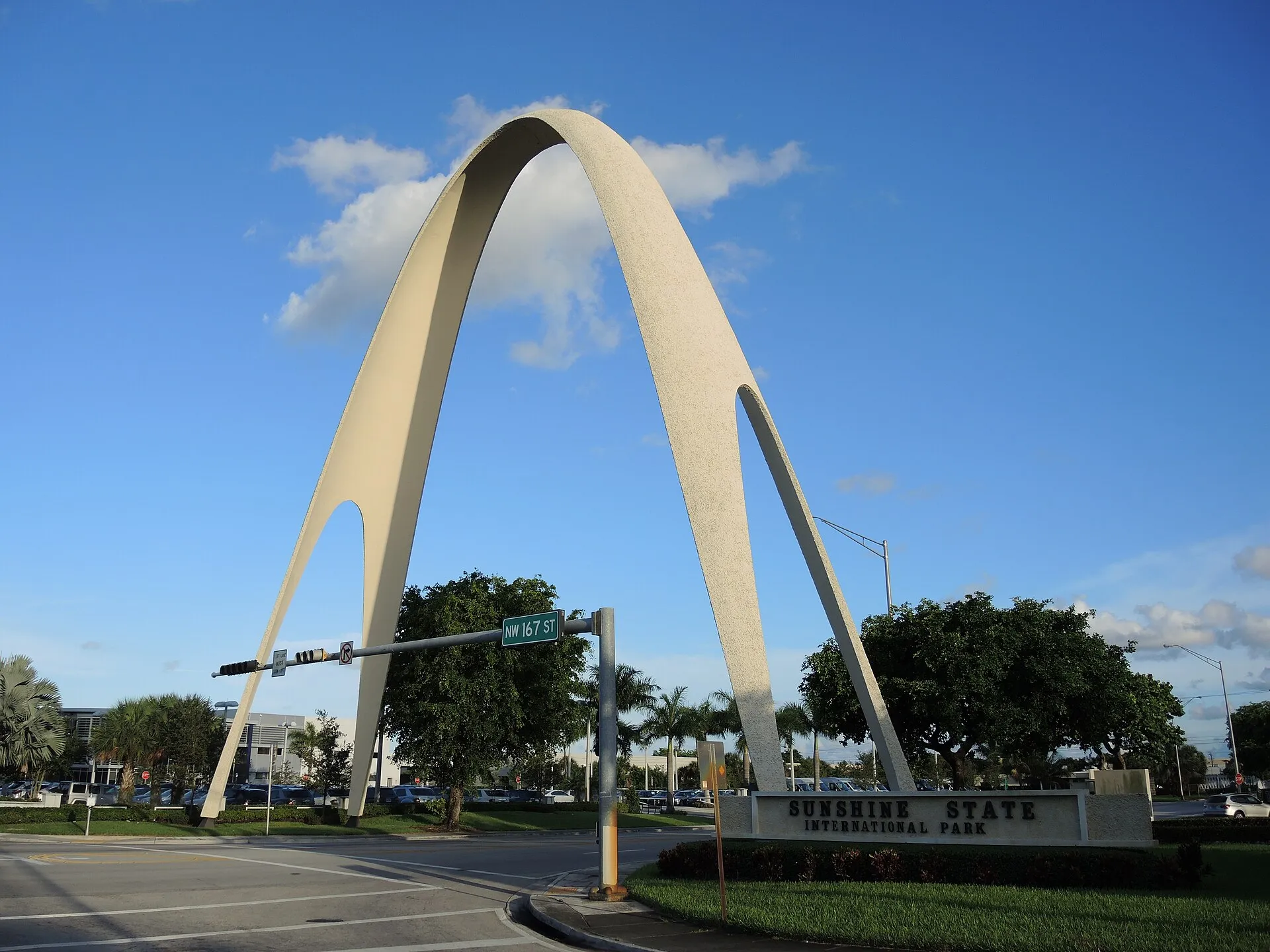 The City of Miami Gardens ‘Sunshine State’ arch gateway sign.