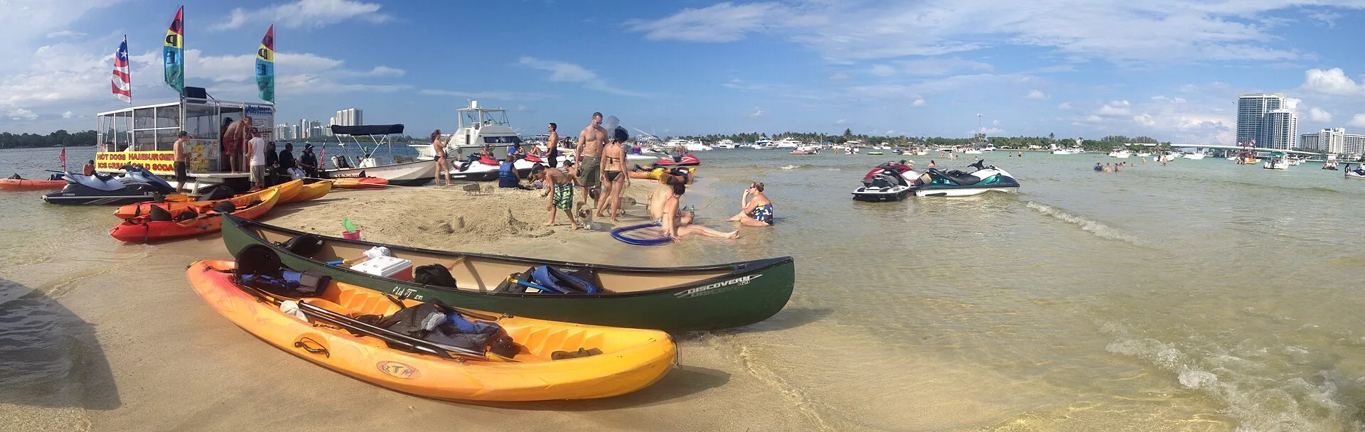 A sandbar on Biscayne Bay off North Miami near Haulover.