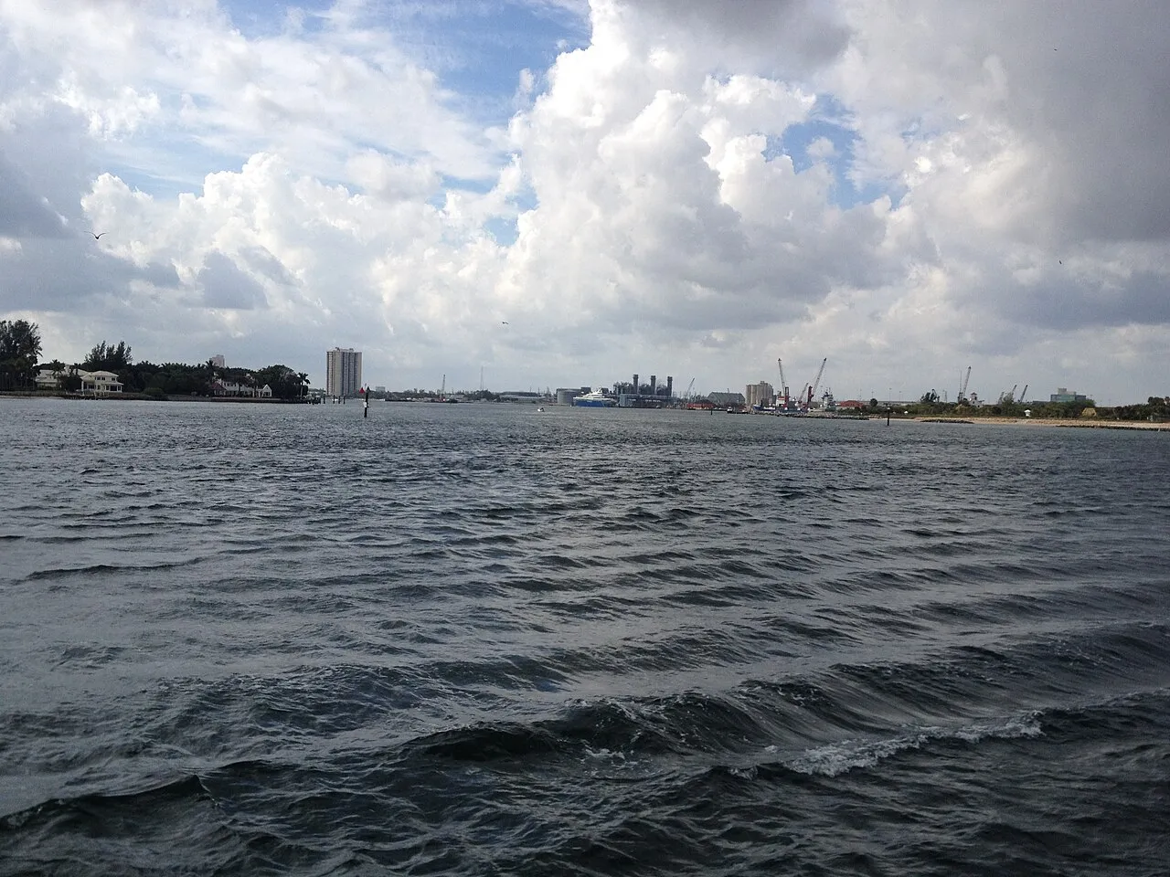 Lake Worth and Palm Beach Inlet at Palm Beach Shores, Florida.