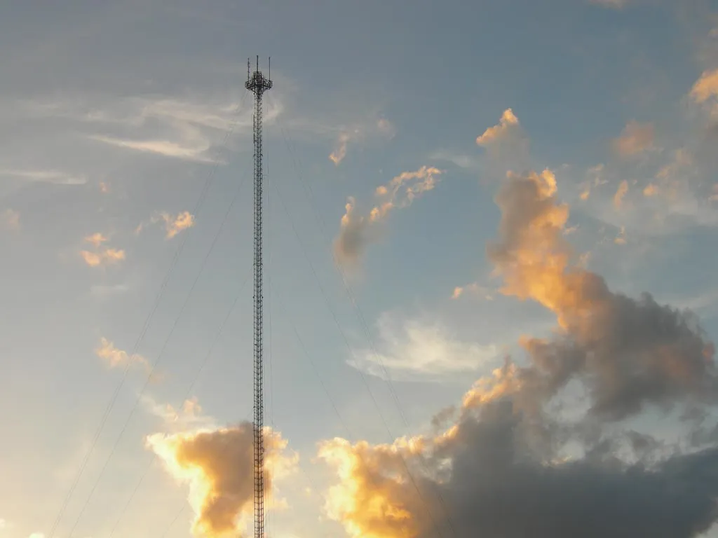 The WHFT-TV transmitter tower in Pembroke Park, Florida.
