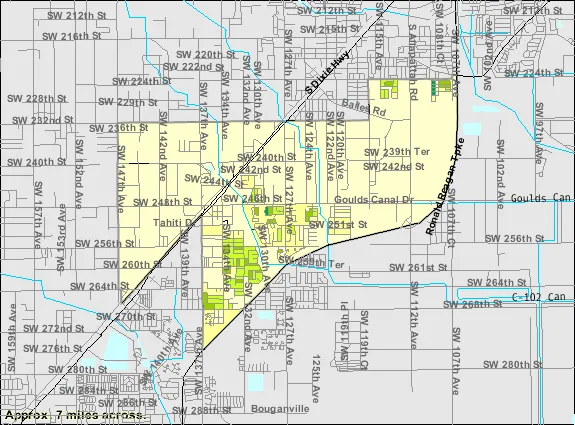 Locator map of Princeton within Miami-Dade County.
