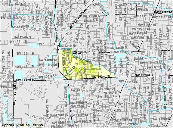 Locator map of Richmond Heights within Miami-Dade County.