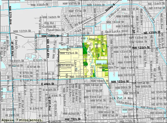 Locator map of Westview within Miami-Dade County.