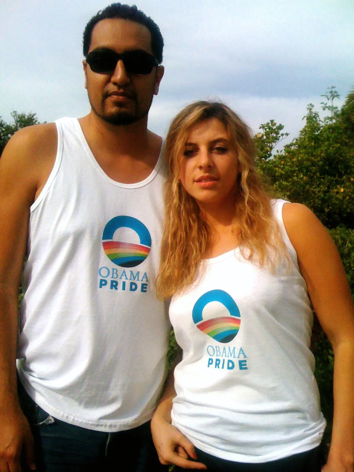 Models wearing Obama Pride shirts at the Stonewall Festival in Wilton Manors, FL, June 22, 2008.