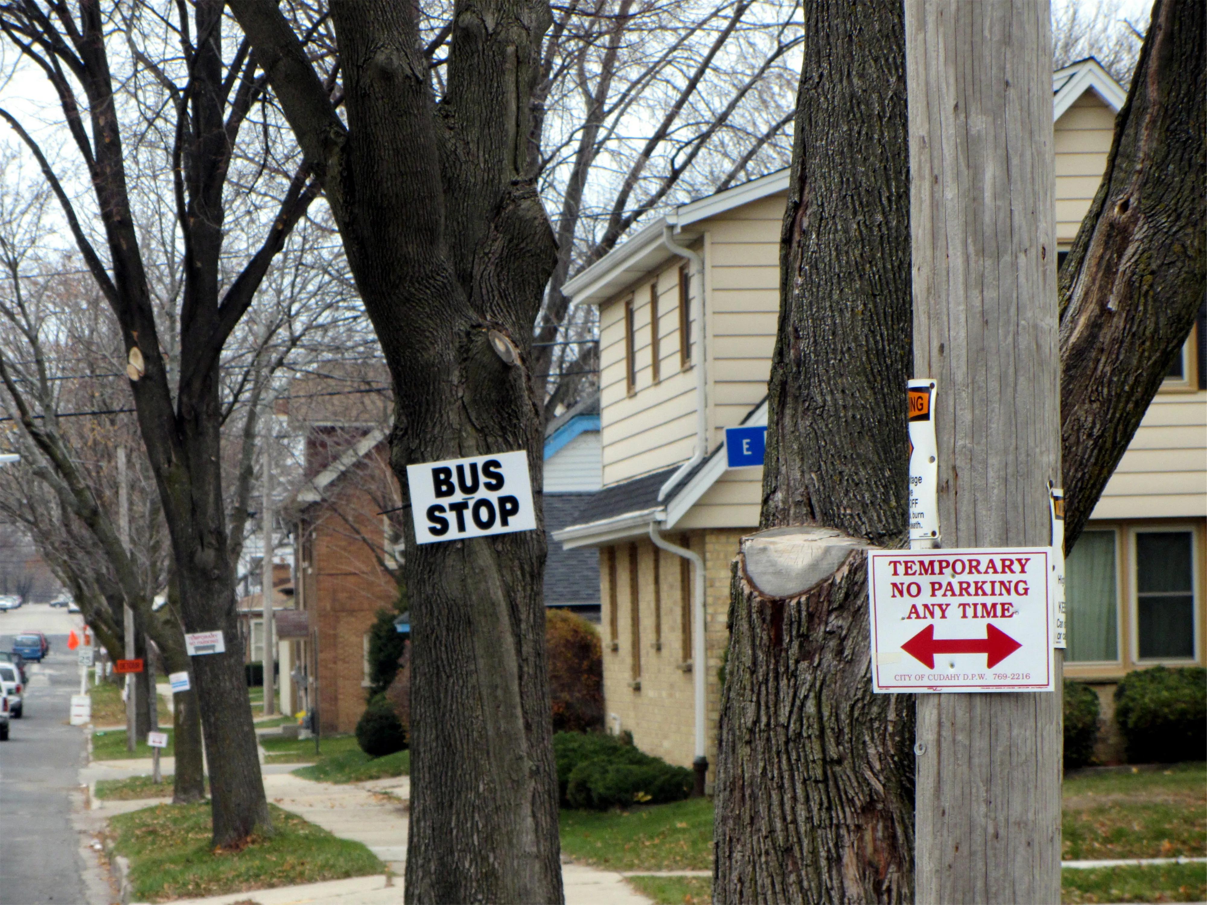 Residential street in Cudahy, Wisconsin (2011).