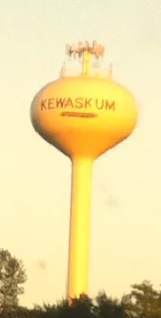 Water tower in Kewaskum, Wisconsin.