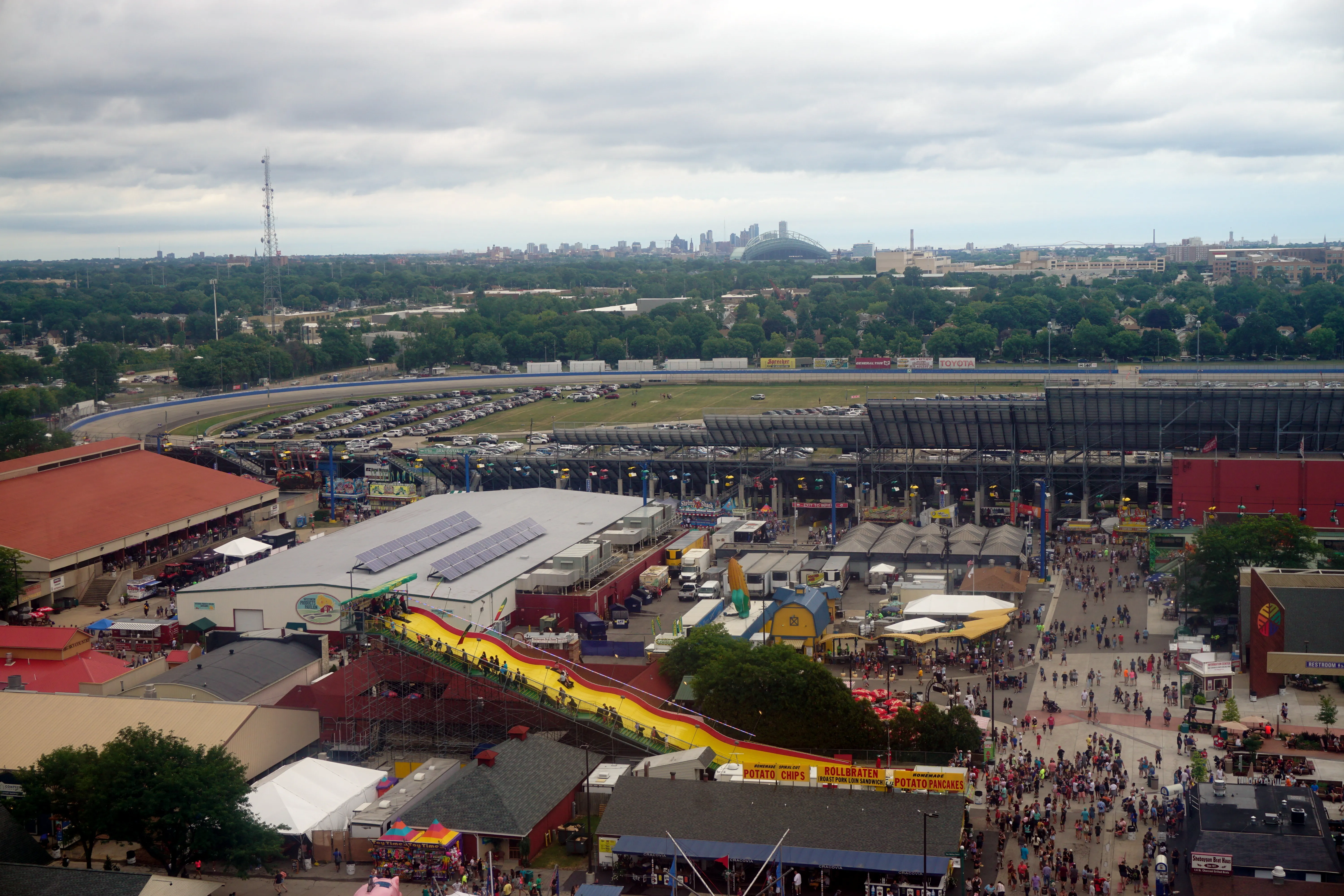 Downtown Milwaukee seen from the Wonderfair Wheel at the 2022 Wisconsin State Fair, West Allis.