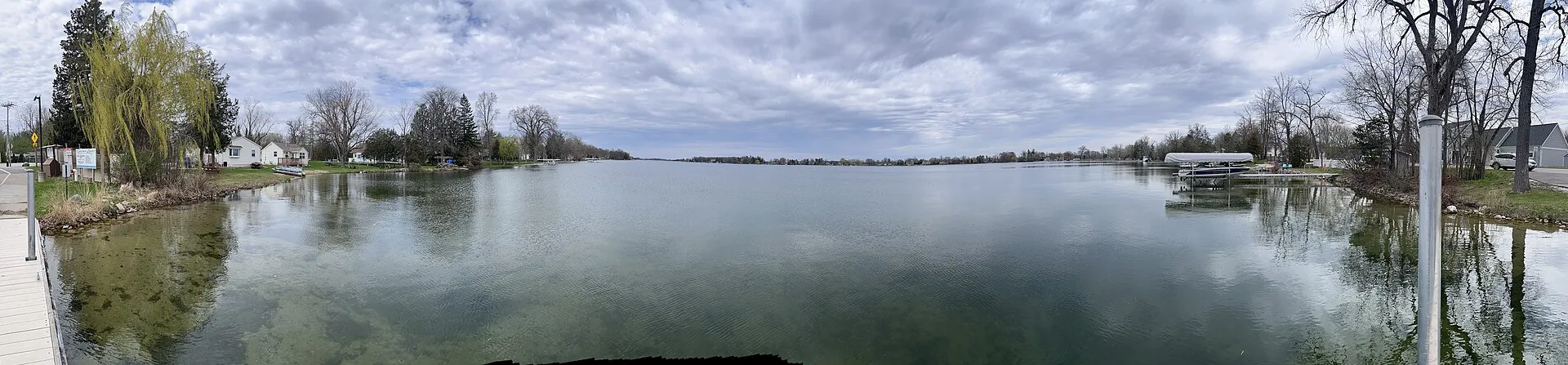 Golden Lake in Summit, Wisconsin (panoramic view).