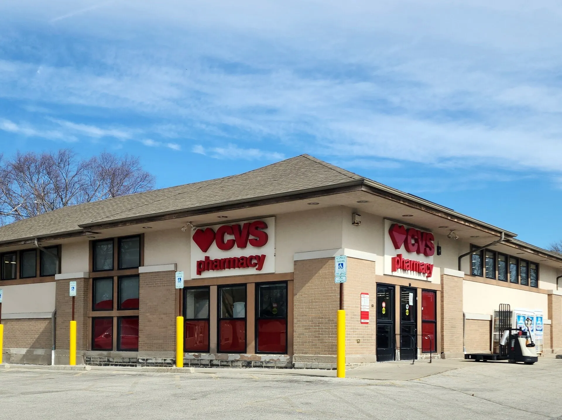 CVS pharmacy storefront in Wauwatosa, Wisconsin.