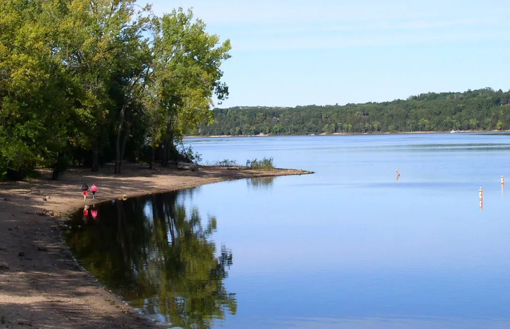 Swimming beach on the St. Croix River, Afton State Park, Minnesota, USA