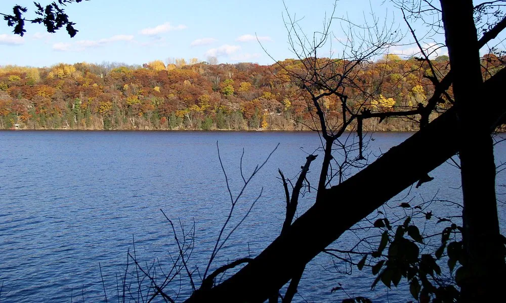 The St. Croix River and Wisconsin shore from Afton State Park, Minnesota, USA.