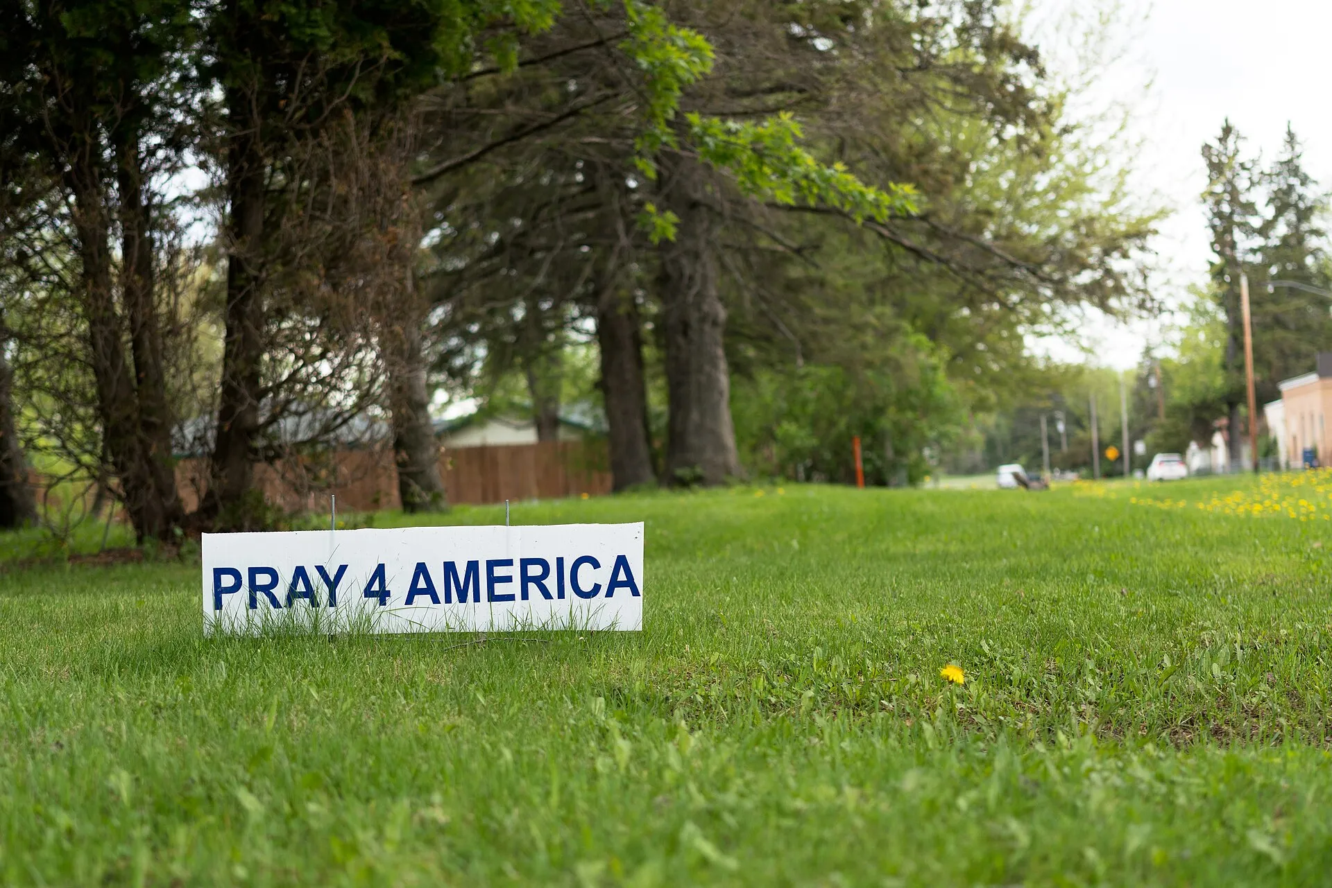 Pray 4 America sign Bock, Minnesota, USA Photo by Lorie Shaull Please attribute to Lorie Shaull if used elsewhere.