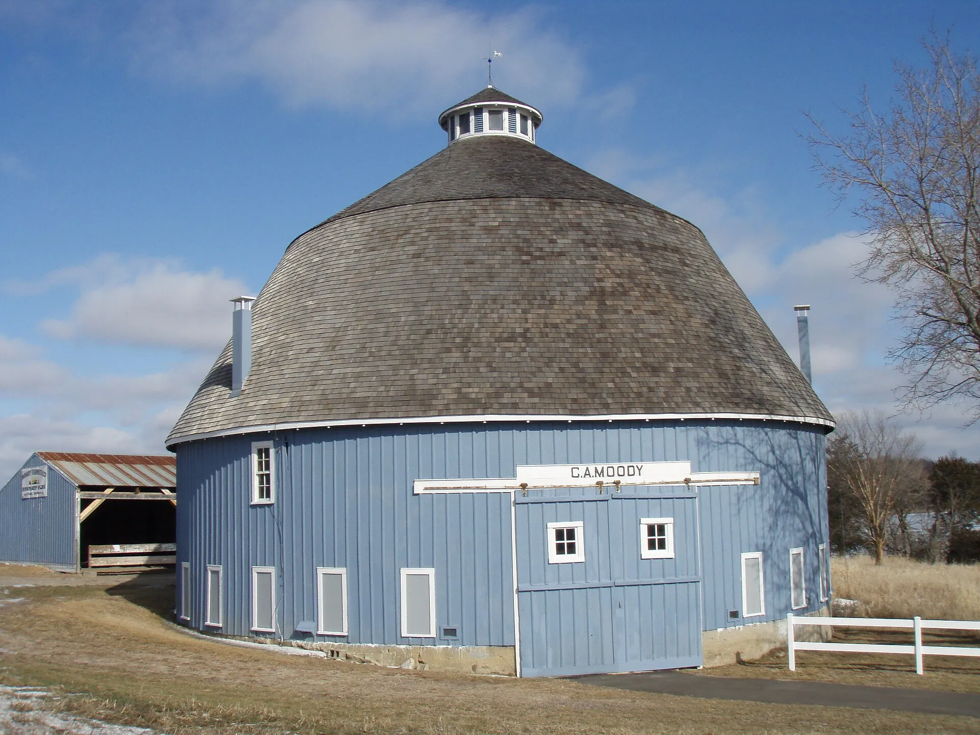 Moody Barn near Chisago City, Minnesota, listed on the National Register of Historic Places.
