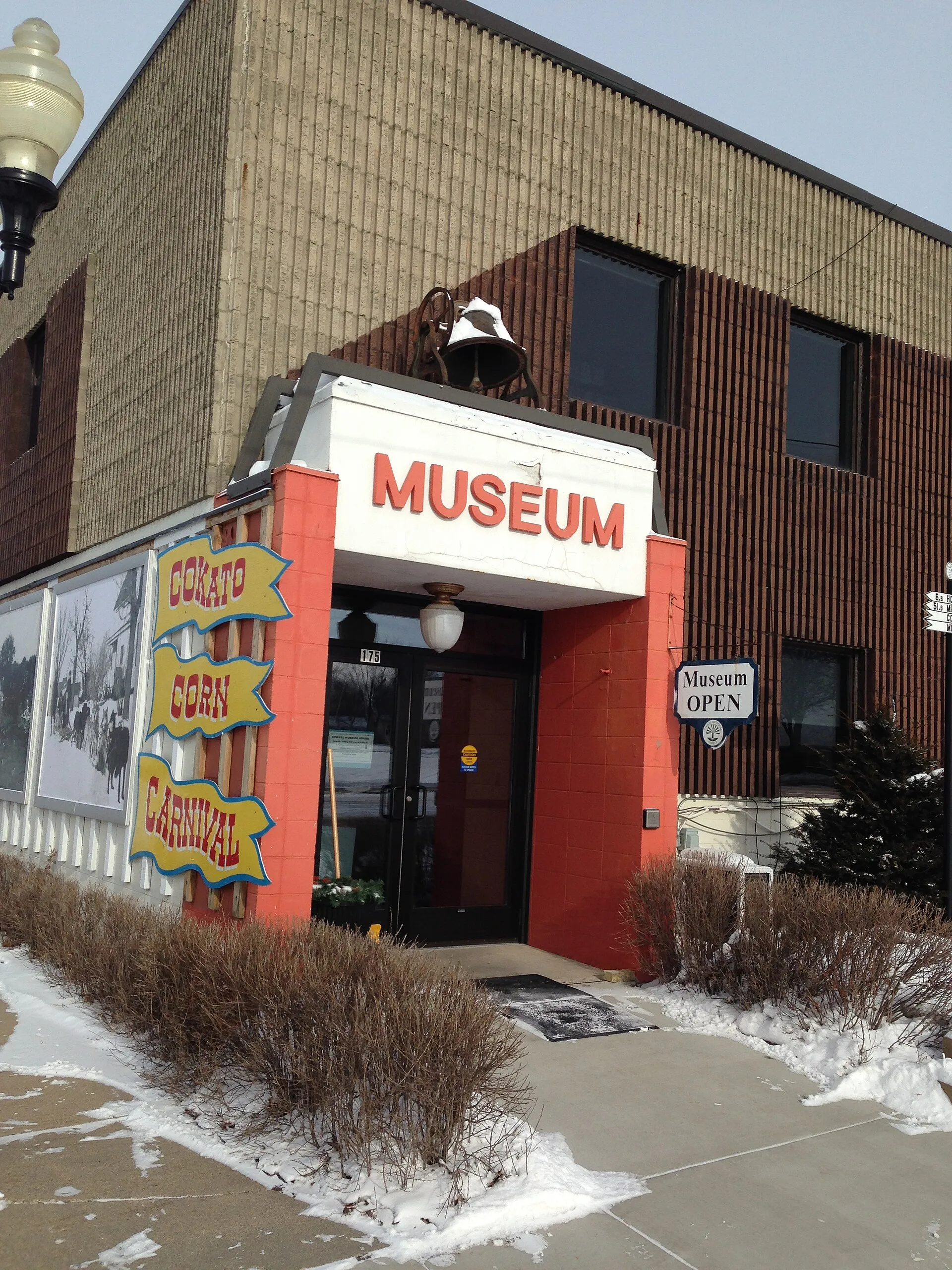 Entrance to the Cokato Museum, 175 4th St SW, Cokato, Minnesota, United States.