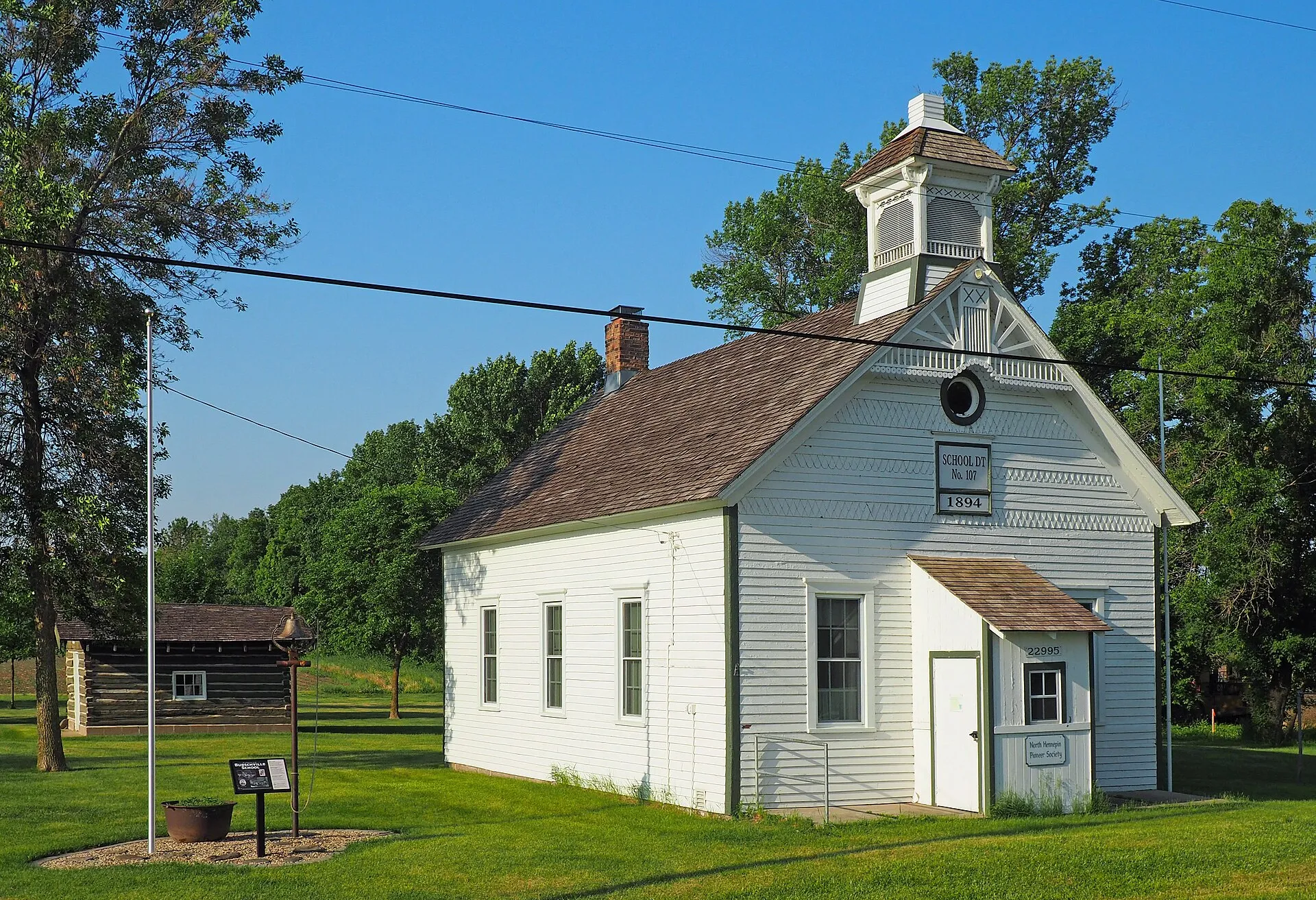 Burschville School, 22995 County Rd 10, Corcoran, Minnesota, USA. Viewed from the northeast. This is an image of a place or building that is listed on the National Register of Historic Places in the United States of Amer.