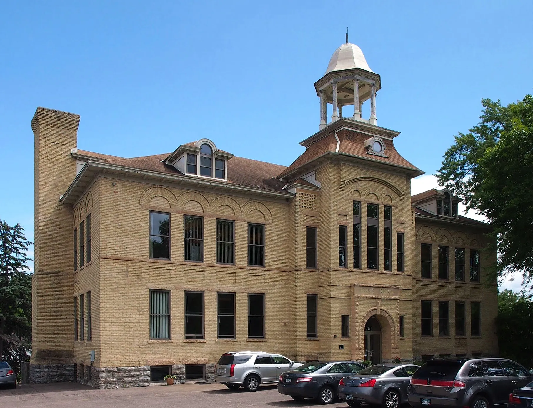 Excelsior Public School, 261 School Ave, Excelsior, Minnesota, USA. Viewed from the northwest. This is an image of a place or building that is listed on the National Register of Historic Places in the United States of Am.