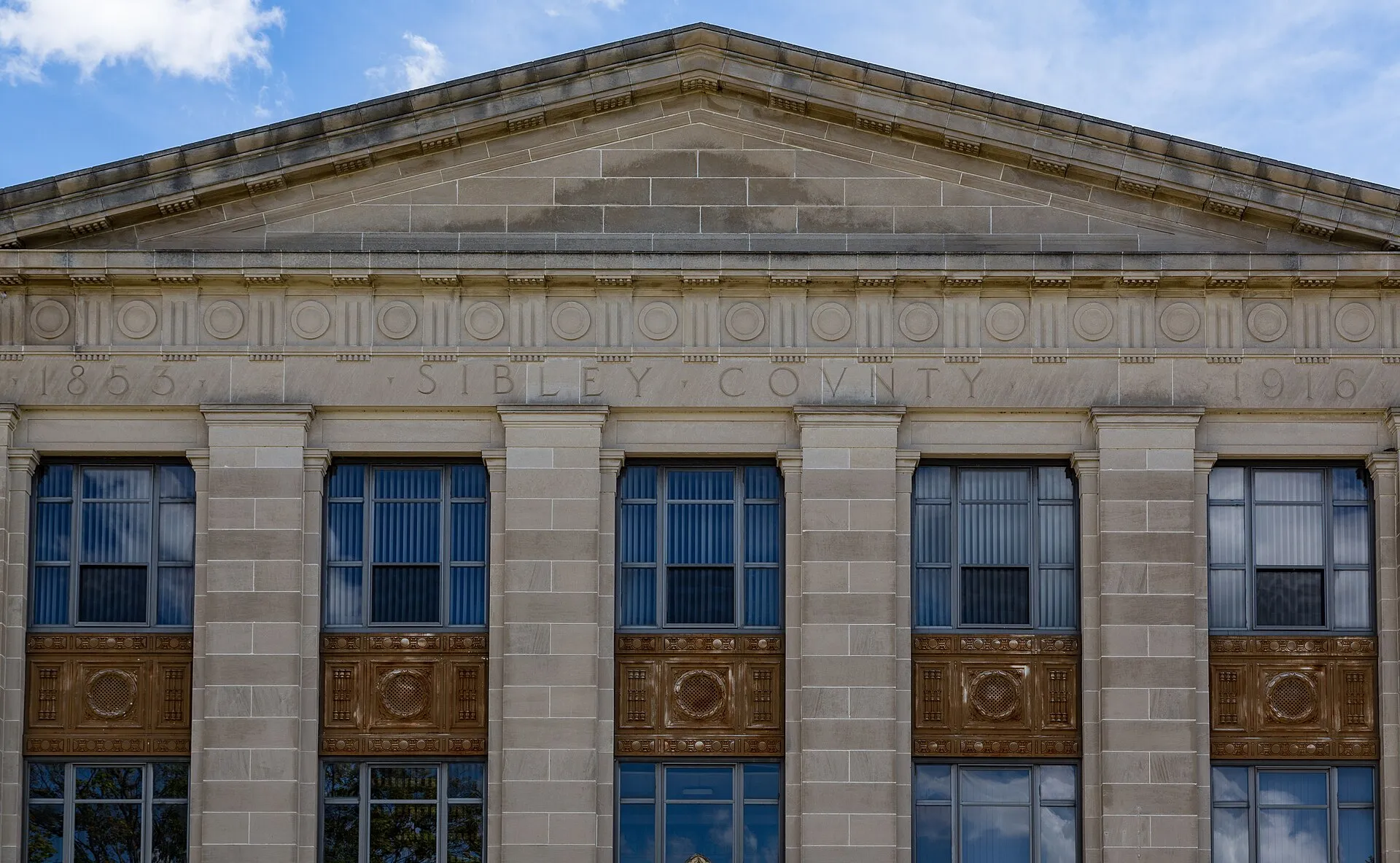 The Sibley County Courthouse at 400 Court Avenue in Gaylord, Minnesota