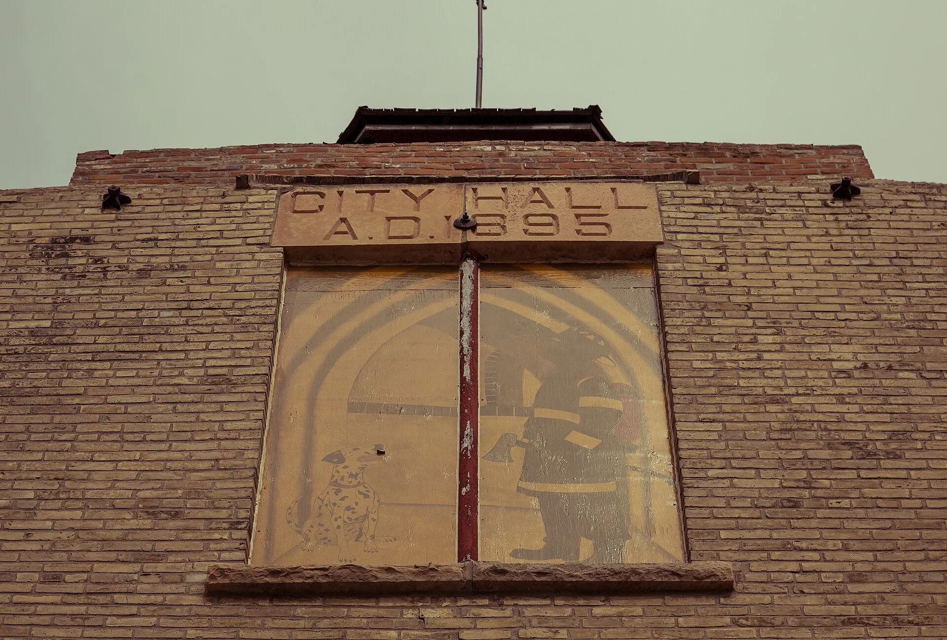 Historic city hall building in Gibbon, Minnesota.