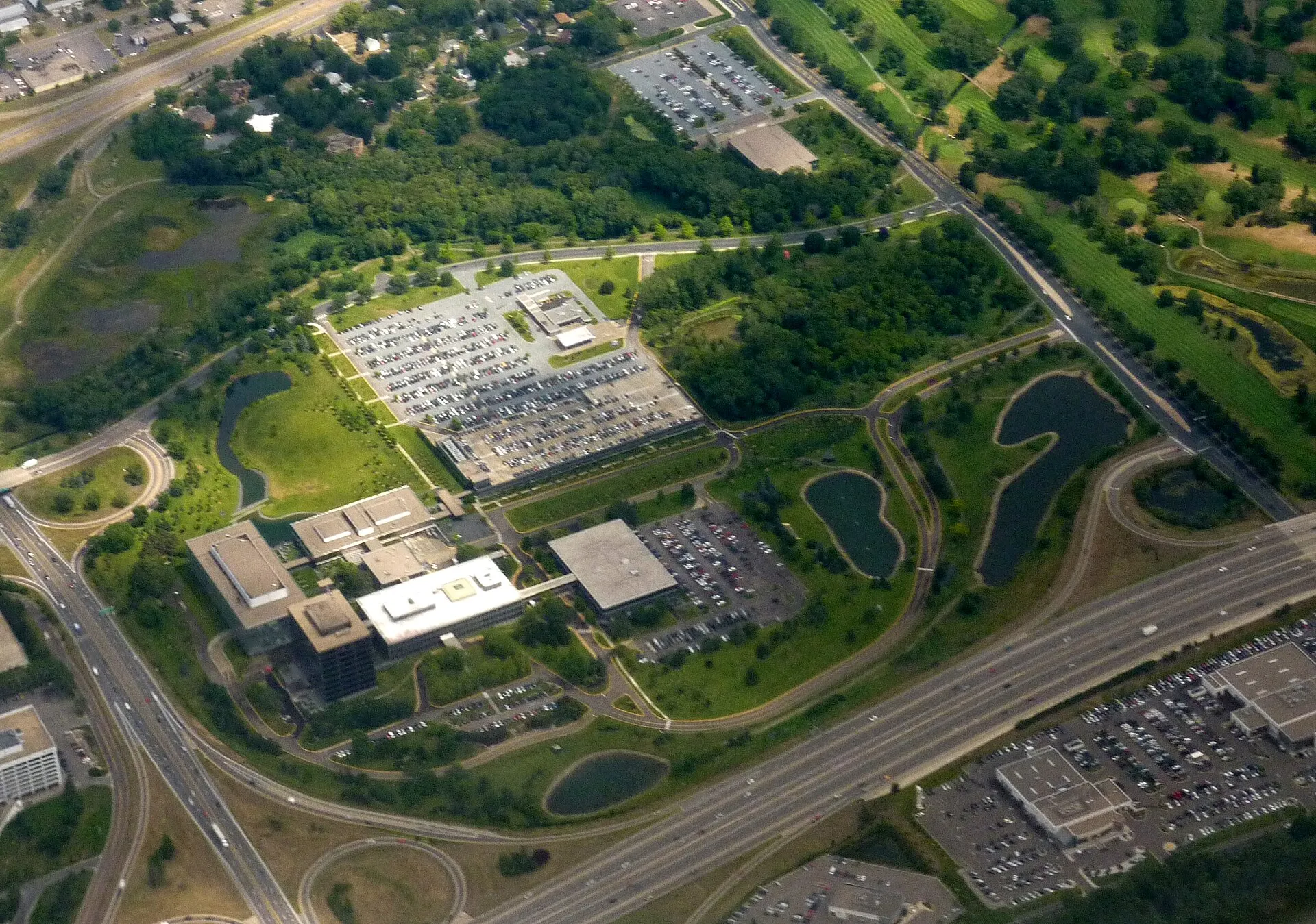 Aerial photo of the General Mills corporate headquarters campus, Golden Valley, Minnesota , USA..