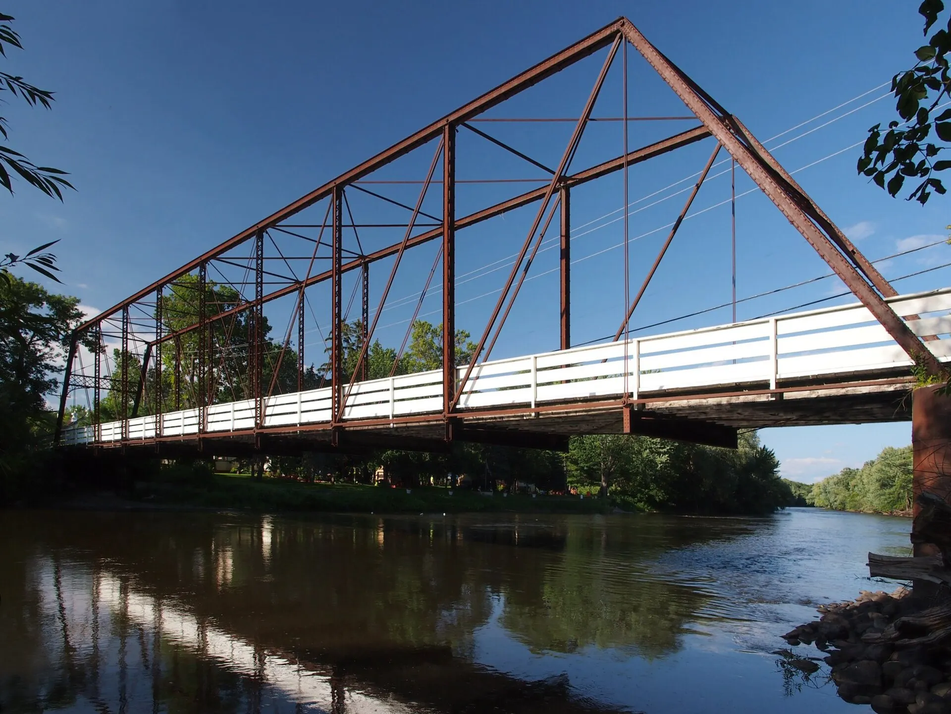 Hanover Bridge over the Crow River, County Highway 19, Hanover, Minnesota, USA. Viewed from the southwest. Had to do some bushwhacking to get to this vantage point. This is an image of a place or building that is listed .