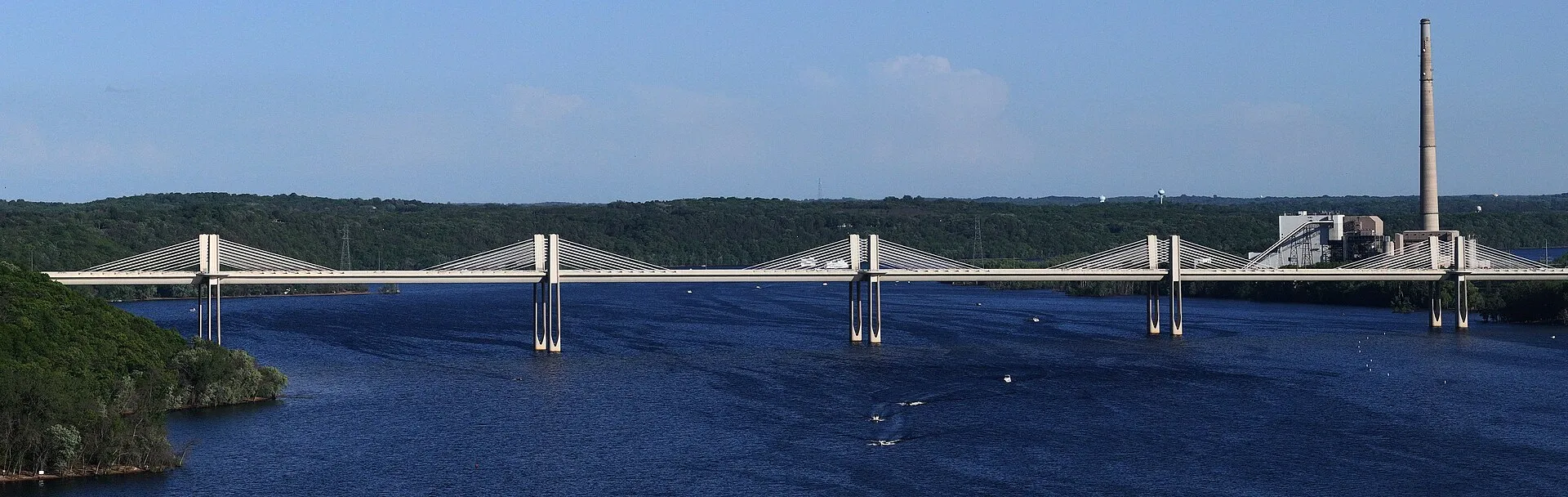 A highway bridge across the St. Croix River between Minnesota and Wisconsin