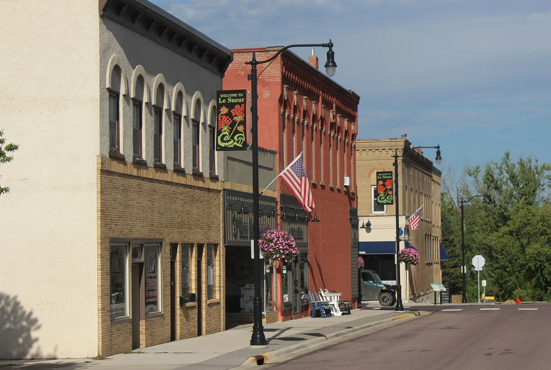 Businesses along Ferry Street, looking toward S Main Street
