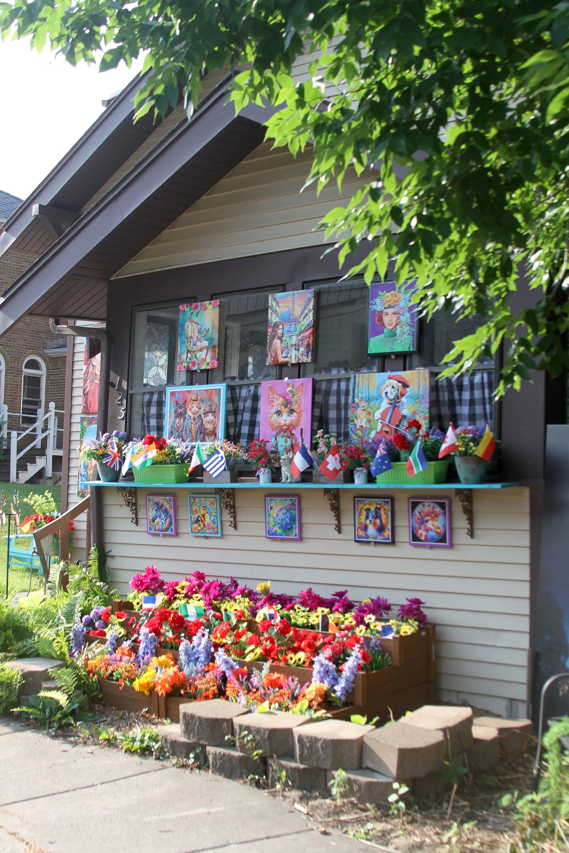 Artwork displayed on the outside of house Loretto, Minnesota.