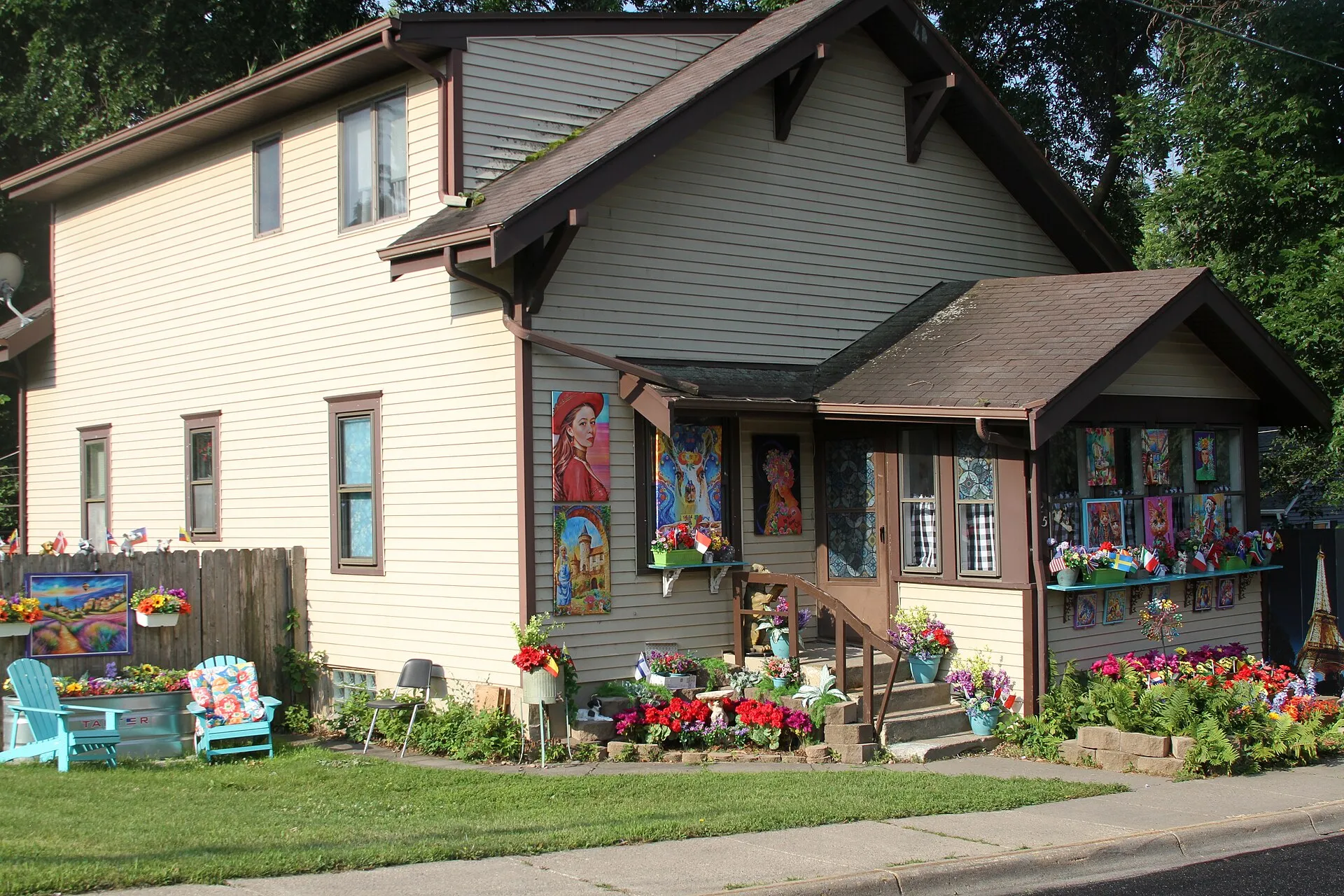Artwork displayed on the outside of house Loretto, Minnesota.