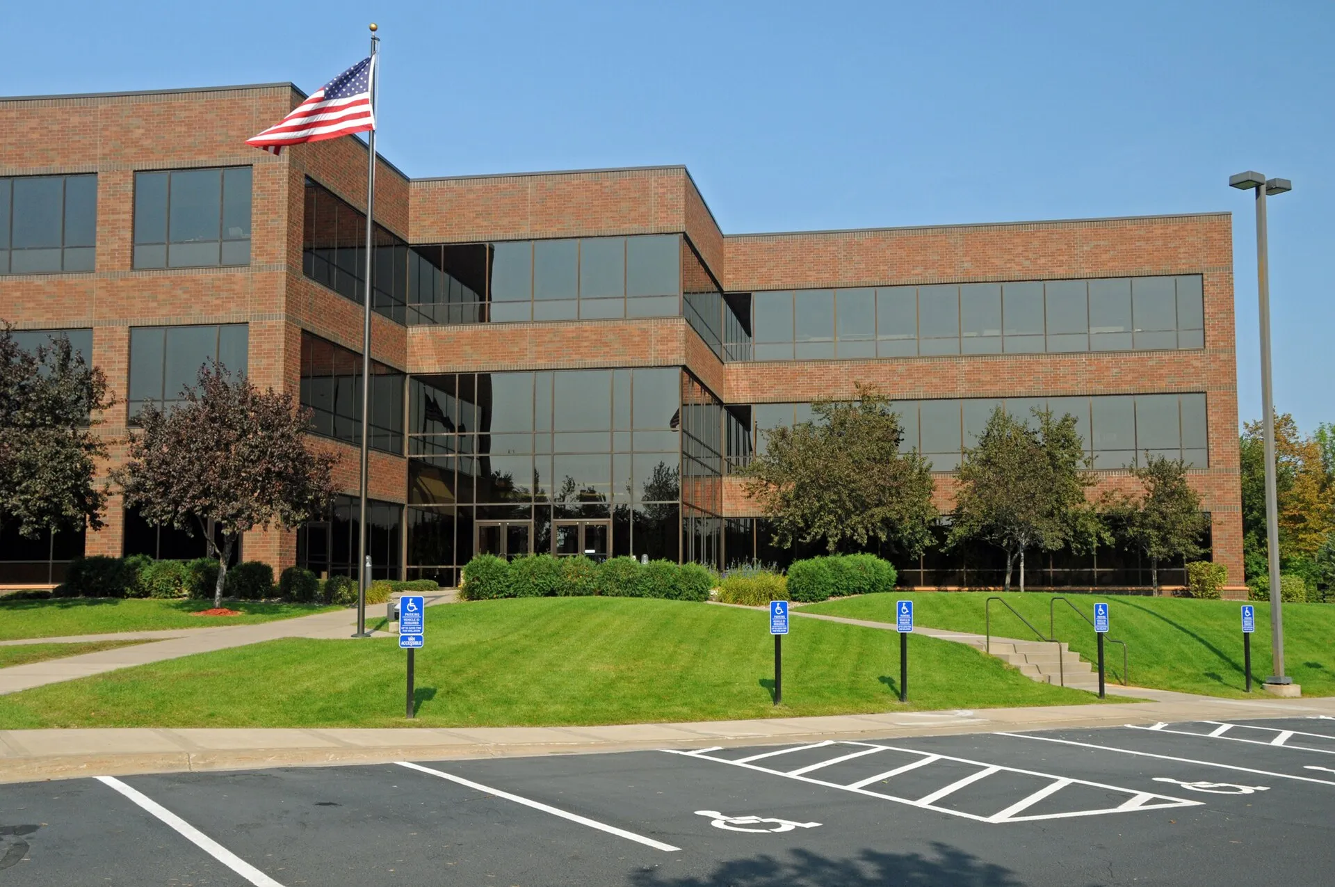 Dex Building near I-494 and Bass Lake Road in Maple Grove, Minn . The ground floor of the building is home to St. Cloud State University 's Twin Cities Graduate Center. (Later note: This appears to be a building that mig.
