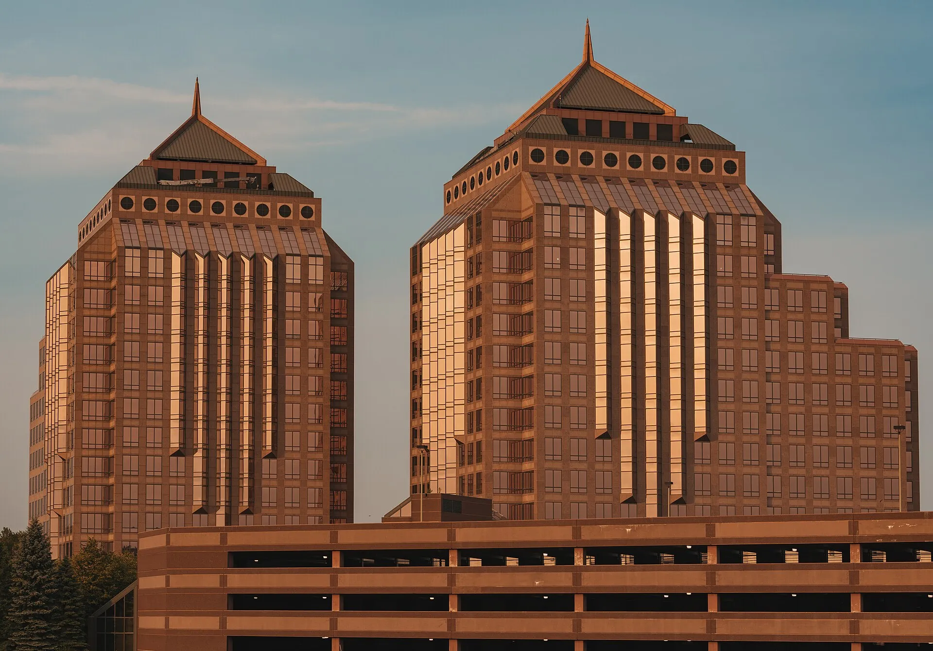 The Carlson Towers, part of the Carlson Center business park on Carlson Parkway near Minnetonka, Plymouth, and Hopkins, in the western suburbs of Minneapolis in the Twin Cities, Minnesota..
