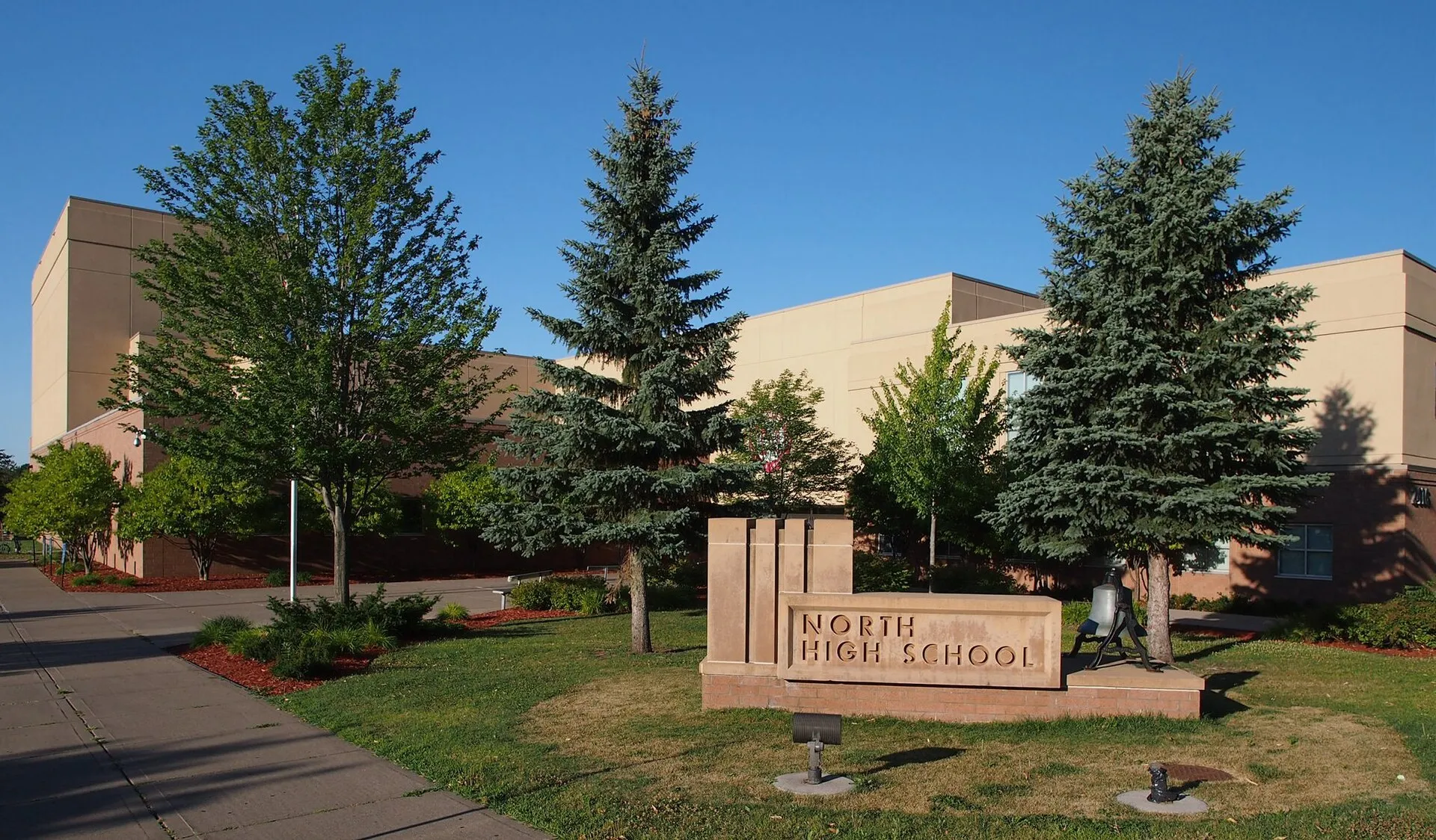 North High School, 2416 11th Ave E, North St Paul, Minnesota, USA. Viewed from the northeast..