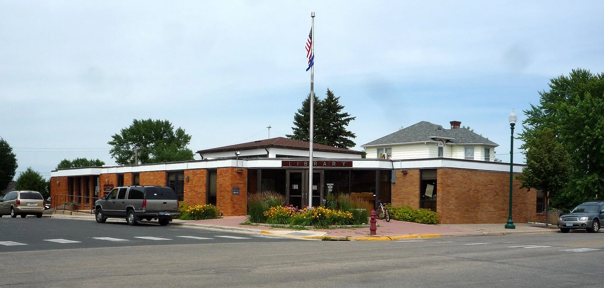City Hall and Library, Norwood Young America, Minnesota, USA.