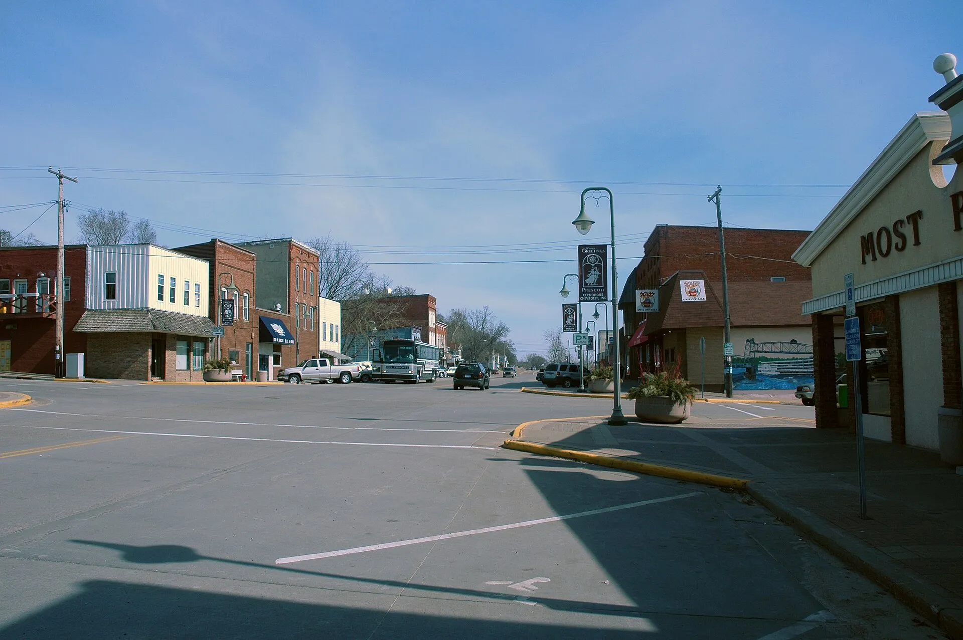 Downtown Prescott along the Great River Road
