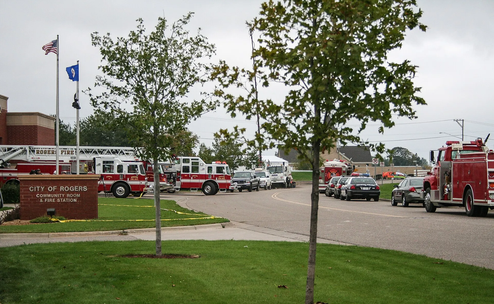The Community Room and Fire Station in Rogers, Minnesota, following a tornado in 2006..