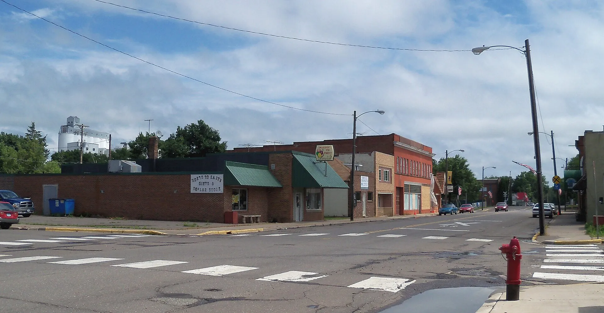 Street in Rush City, Minnesota, USA..