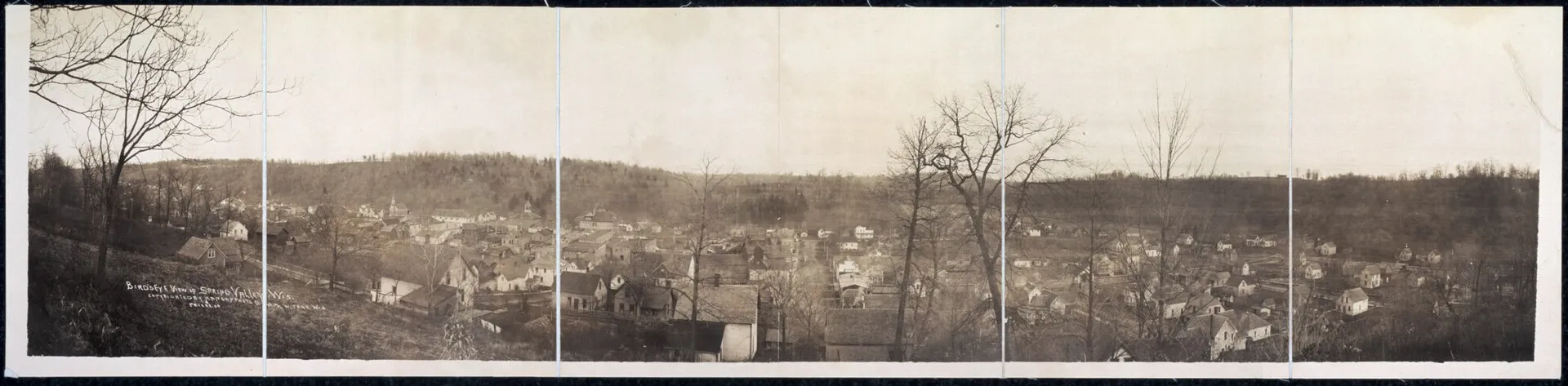 Bird's eye view of Spring Valley, Wis (Library of Congress)