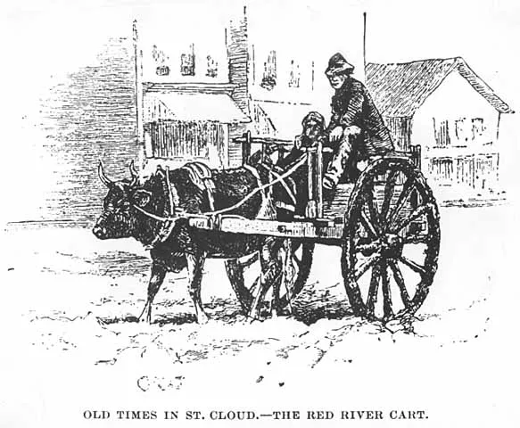 en:Red River ox cart in St. Cloud, Minnesota.