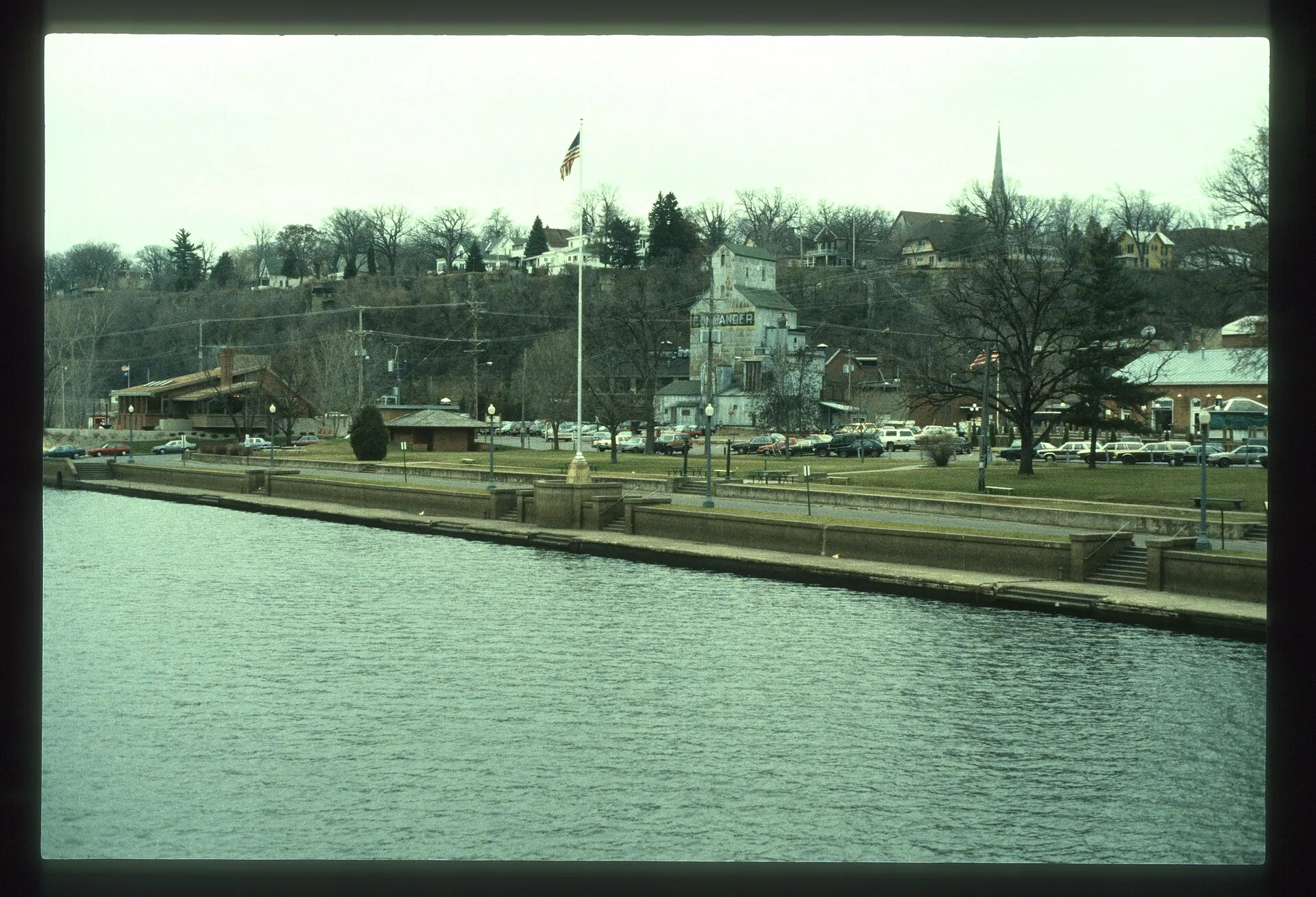 Commander Building, Dock Cafe, and Lowell Park along the St. Croix Waterfront in Stillwater, Minnesota.