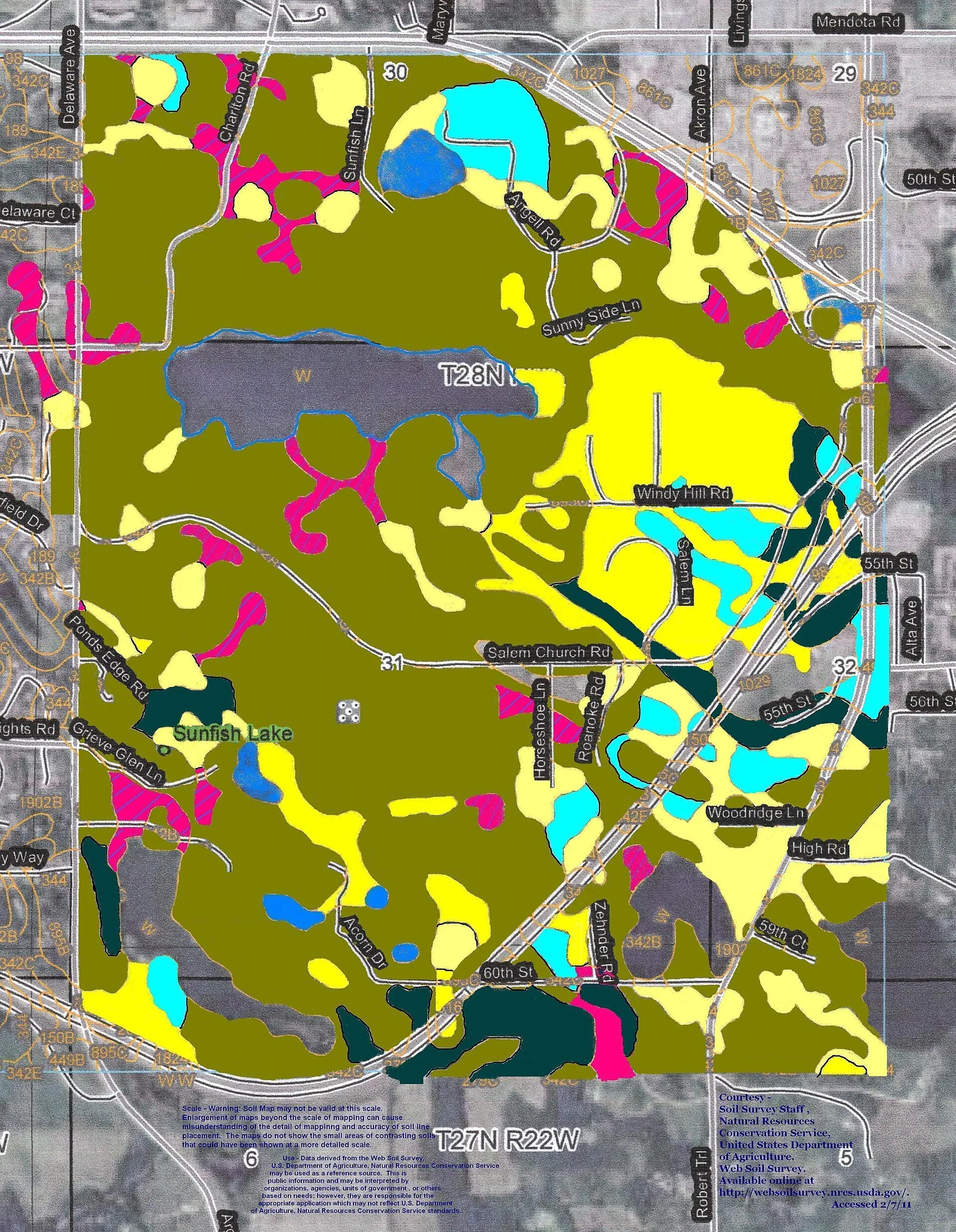 South of the City of St. Paul, Minnesota, in Dakota County is the community of Sunfish Lake. The native vegetation -- based on soils -- of this neighborhood is
