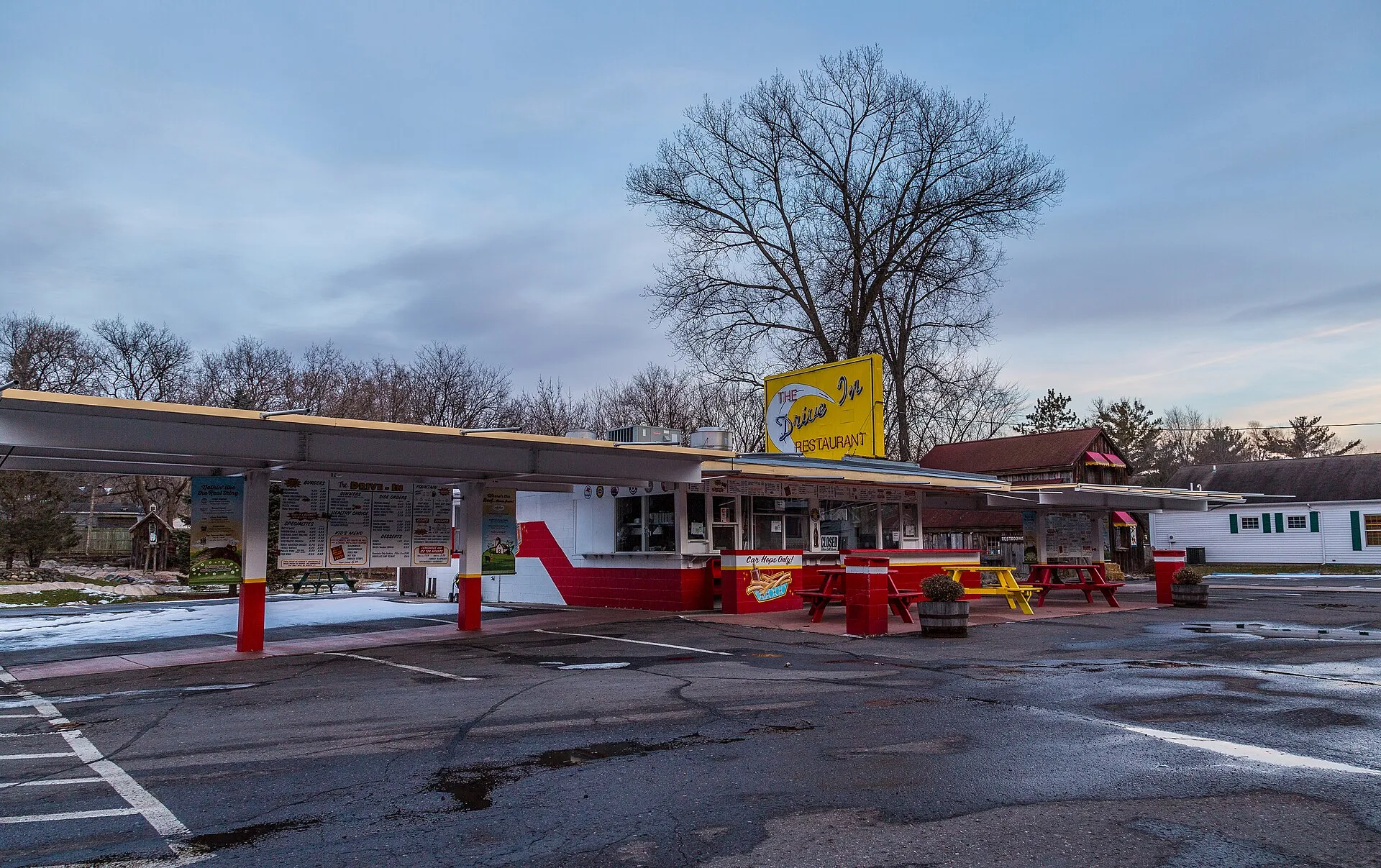 The historic Drive-In Restaurant at 572 Bench Street in Taylors Falls, Minnesota..