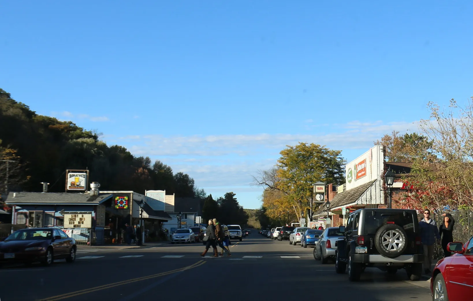 Downtown Taylors Falls, Minnesota on MN95 on the St. Croix Scenic Byway.
