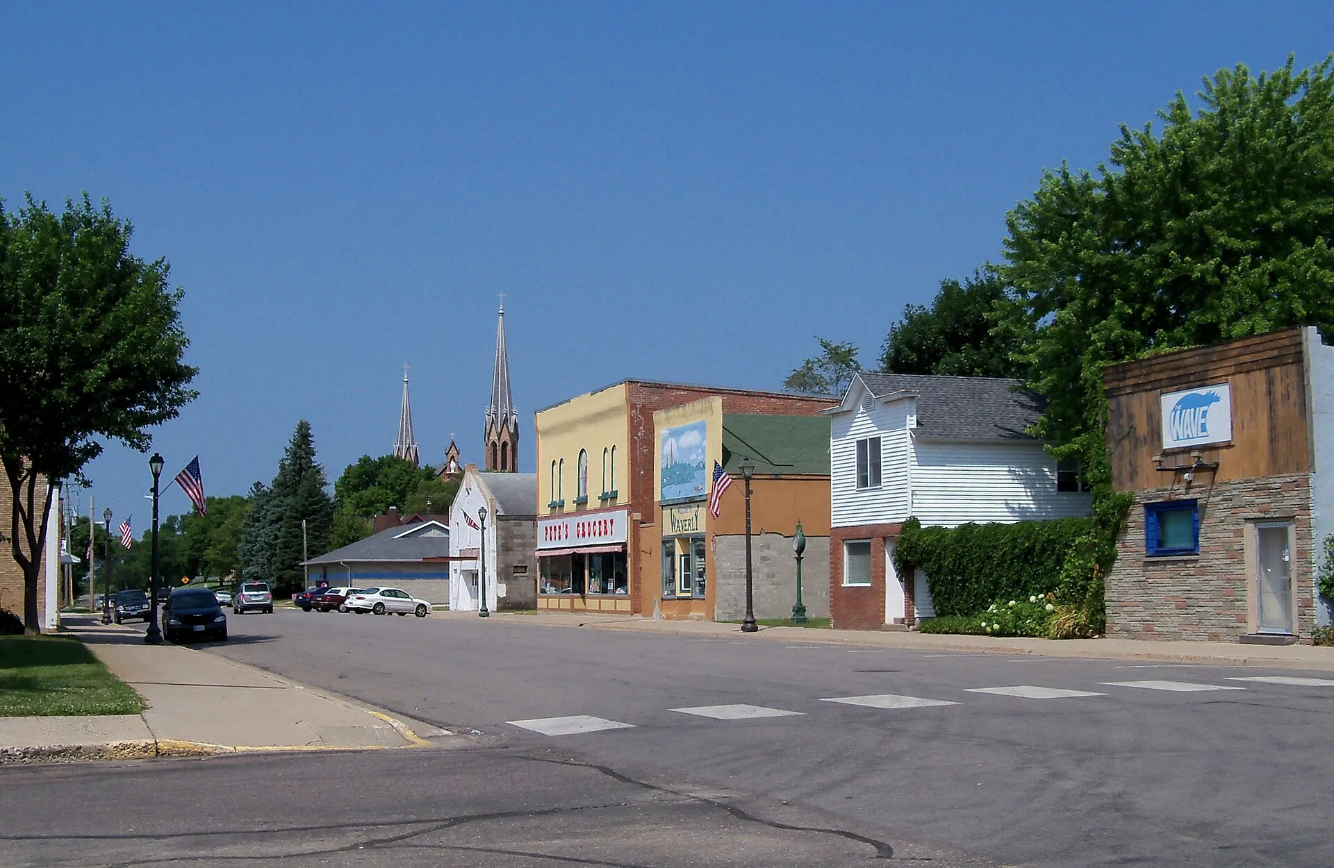 Downtown Waverly, Minnesota, USA.