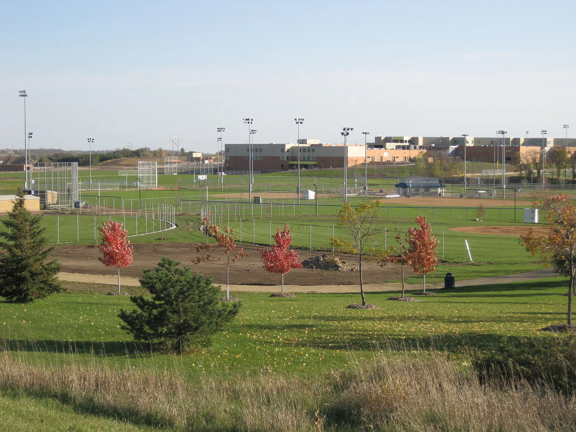 The new East Ridge High School and part of Bielenberg Sports Complex.